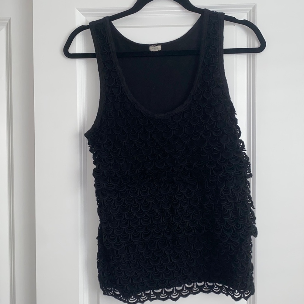 J. Crew sleeveless black top, size small.
